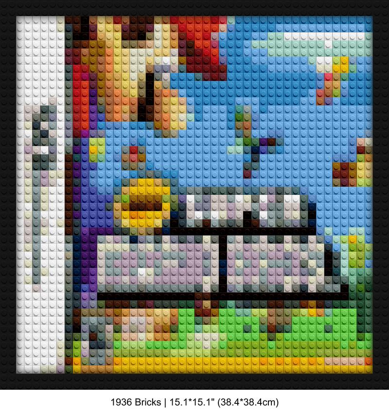 Super Mario Bros LEGO-style DIY wall decor | Compatible with LEGO-style bricks | Pixel Brick Art