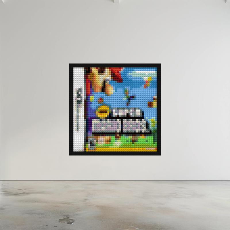 "Super Mario Nintendo DS-Inspired Art Frame Kit" DIY brick mosaic | Compatible with LEGO-style bricks | Pixel Brick Art