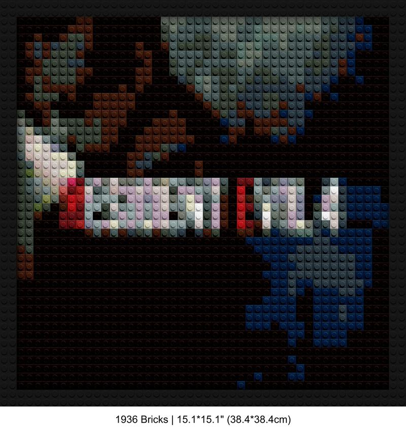 Resident Evil 4 game brick block wall decor | Compatible with LEGO-style bricks | Pixel Brick Art