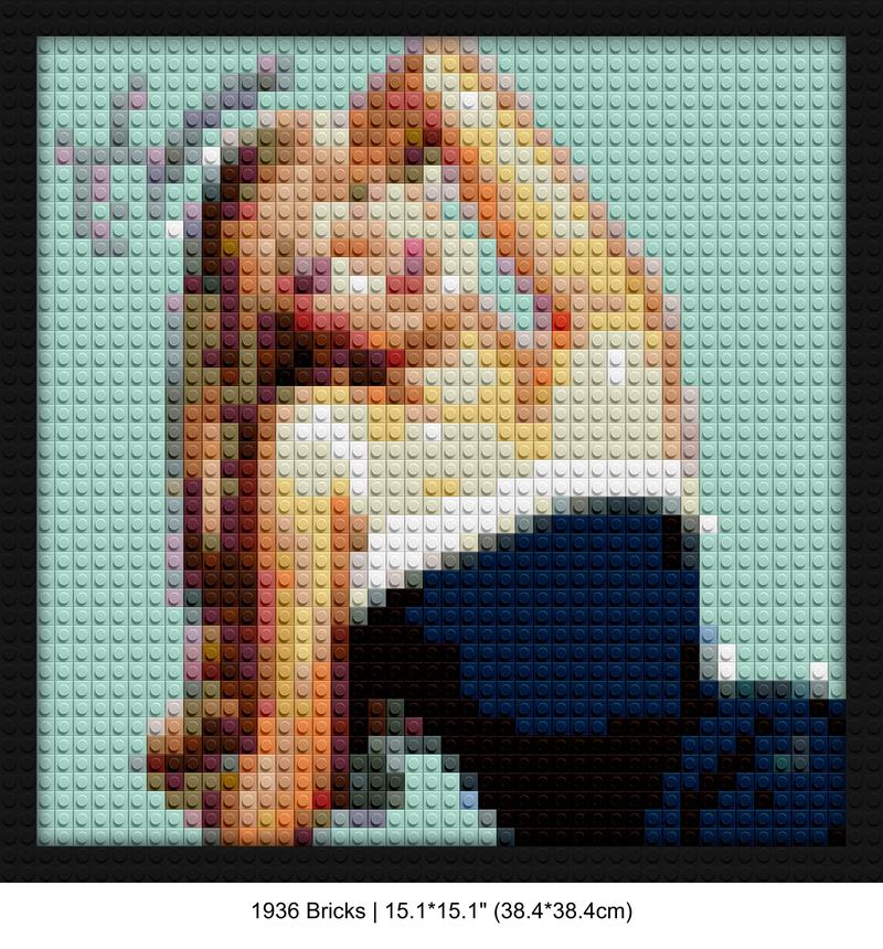 Sabrina Carpenter building brick art | Compatible with LEGO-style bricks | Pixel Brick Art
