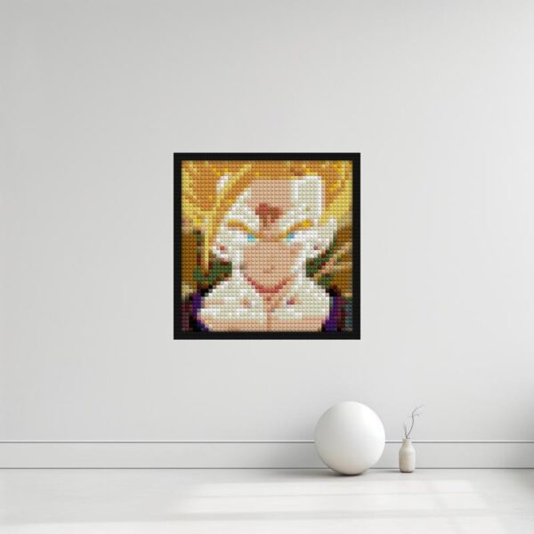 "SanGohan SSJ2 Wall Art Frame - Perfect for Fans!" LEGO-compatible mosaic kits | Compatible with LEGO-style bricks | Pixel Brick Art