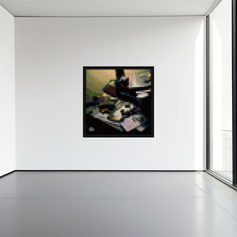 "Section 80 Album-Inspired Wall Art Frame | Kendrick" brick block wall decor | Compatible with LEGO-style bricks | Pixel Brick Art