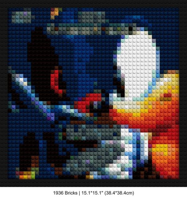 Sonic CD pixel brick art | Compatible with LEGO-style bricks | Pixel Brick Art