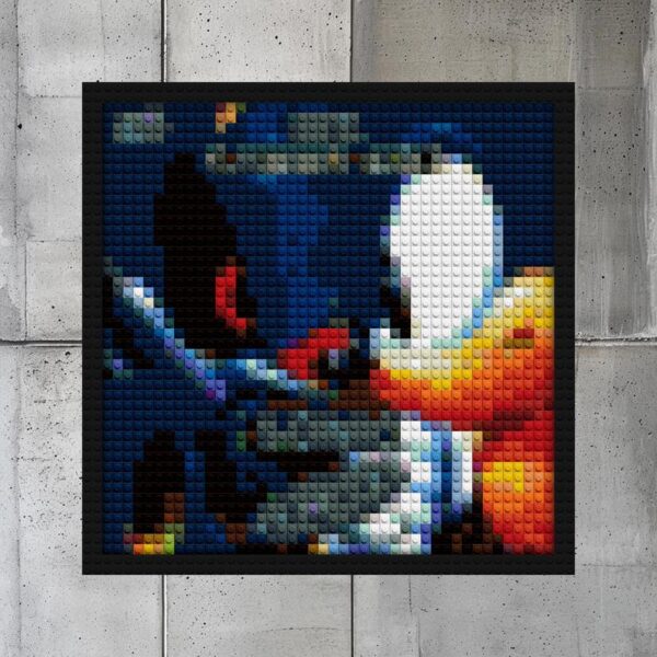 "Sonic CD-Inspired Wall Art Frame | Unique Pixel Art" pixel-style bricks | Compatible with LEGO-style bricks | Pixel Brick Art