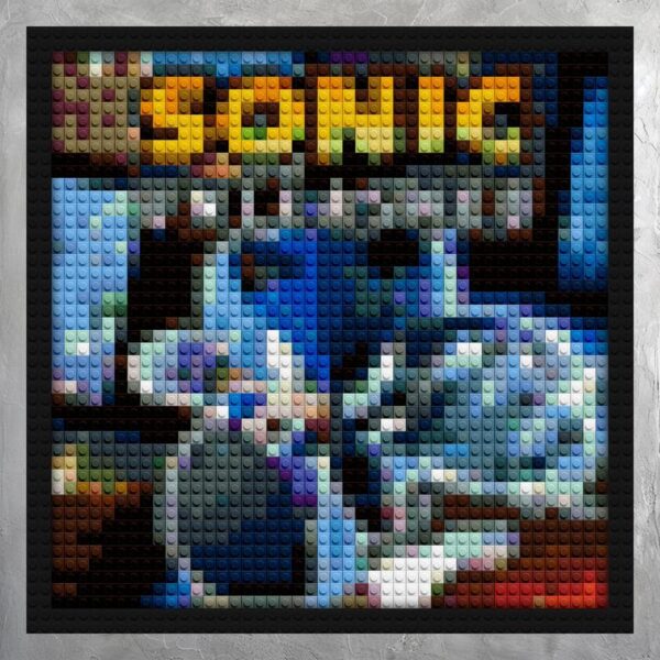 "Sonic Unleashed Wall Art Frame - DIY Craft Kit" pixel brick art | Compatible with LEGO-style bricks | Pixel Brick Art