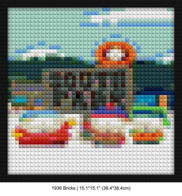 South Park merchandise block mosaic design | Compatible with LEGO-style bricks | Pixel Brick Art