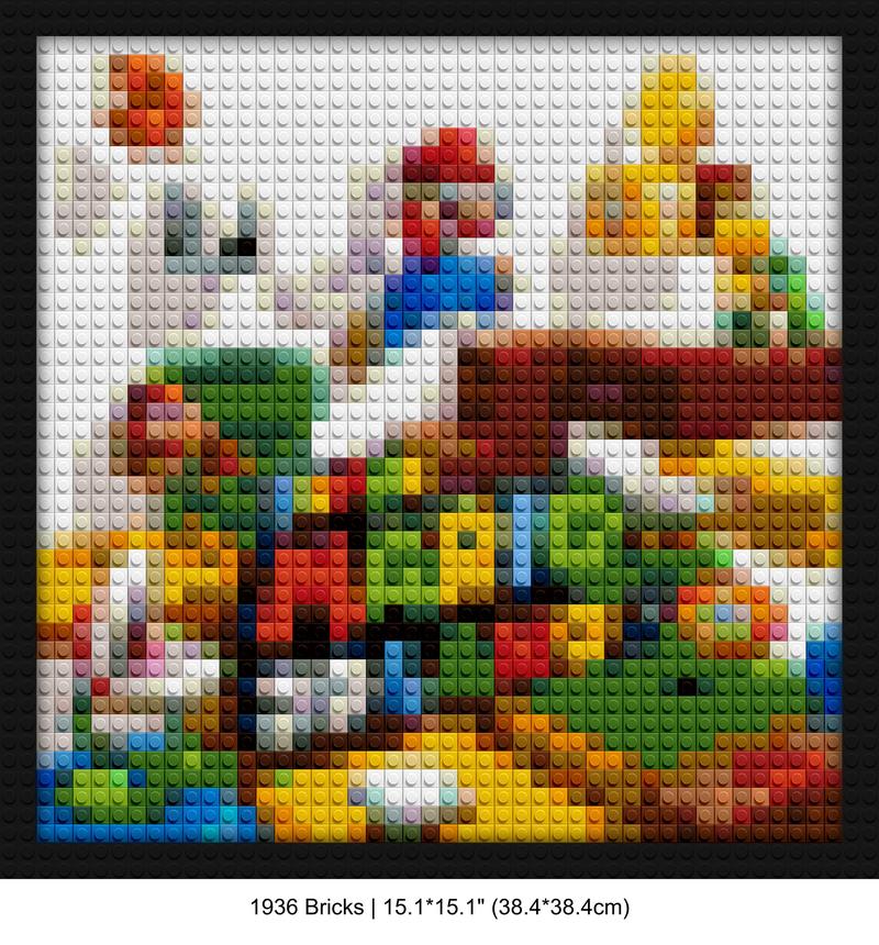 Super Mario 3D Land handmade brick mosaics | Compatible with LEGO-style bricks | Pixel Brick Art