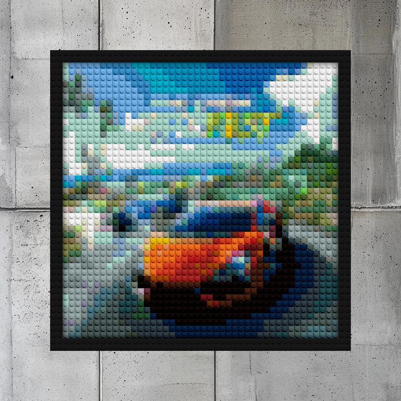 "Exclusive Crew Motorfest Custom Wall Art Frames" building brick art | Compatible with LEGO-style bricks | Pixel Brick Art