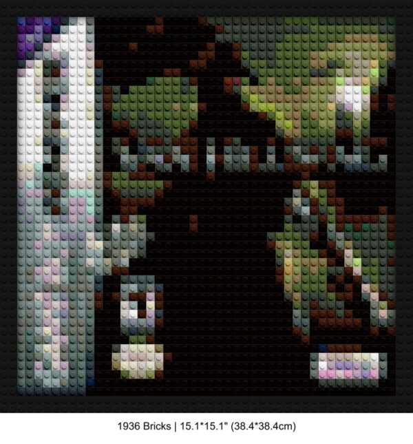 Van Helsing handmade brick mosaics | Compatible with LEGO-style bricks | Pixel Brick Art