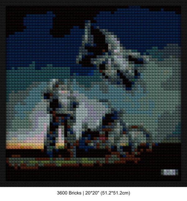 HARDSTONE PSYCHO Album interlocking brick mosaic | Compatible with LEGO-style bricks | Pixel Brick Art