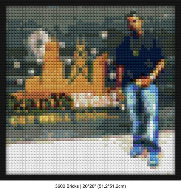 hip-hop decor brick wall art | Compatible with LEGO-style bricks | Pixel Brick Art