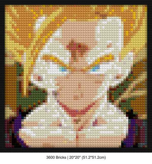 Super Saiyan 2 LEGO-compatible mosaic kits | Compatible with LEGO-style bricks | Pixel Brick Art