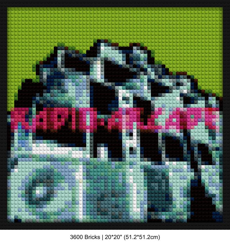 Radio Arcade Album LEGO-style DIY wall decor | Compatible with LEGO-style bricks | Pixel Brick Art
