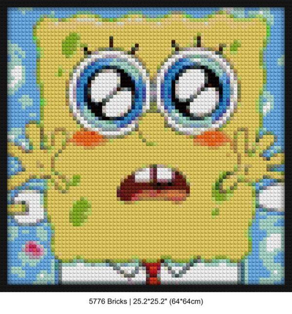 cartoon characters brick-building wall art | Compatible with LEGO-style bricks | Pixel Brick Art