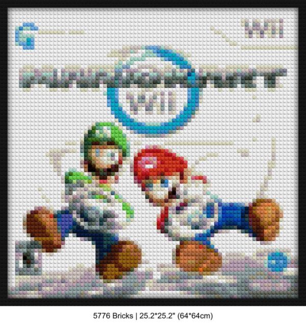 Nintendo Wii brick block wall decor | Compatible with LEGO-style bricks | Pixel Brick Art