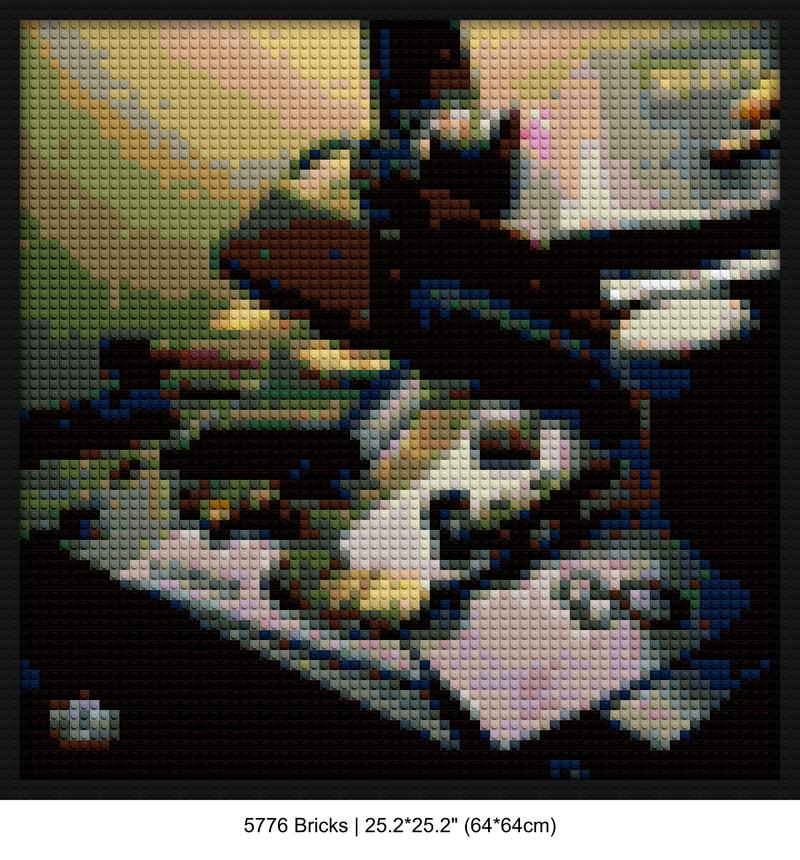 hip hop decor custom brick canvas | Compatible with LEGO-style bricks | Pixel Brick Art