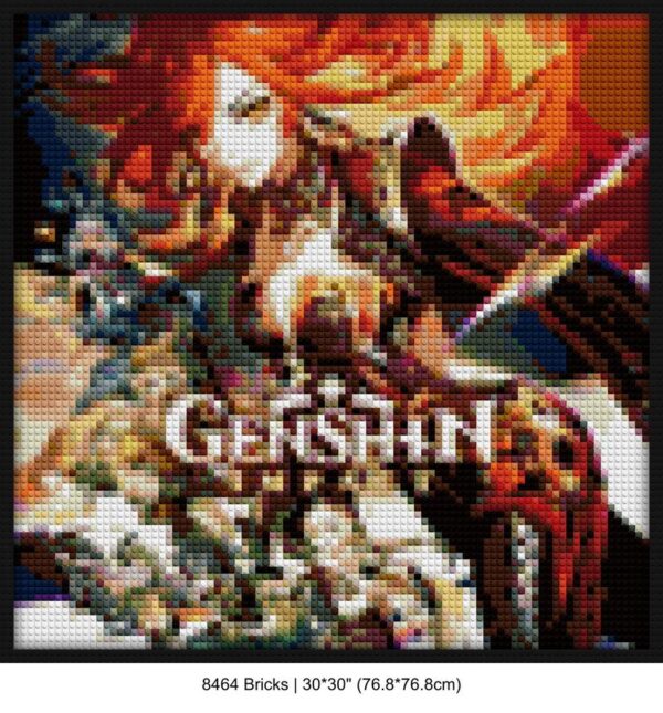 Genshin Impact fan handmade brick mosaics | Compatible with LEGO-style bricks | Pixel Brick Art