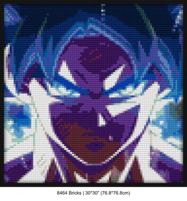 Super Saiyan block mosaic design | Compatible with LEGO-style bricks | Pixel Brick Art