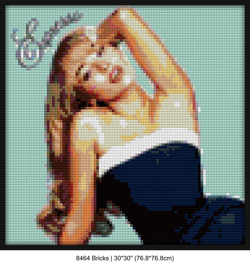 girl power theme building brick art | Compatible with LEGO-style bricks | Pixel Brick Art