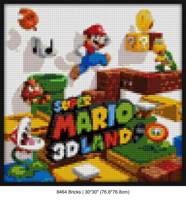 Mario Brothers handmade brick mosaics | Compatible with LEGO-style bricks | Pixel Brick Art