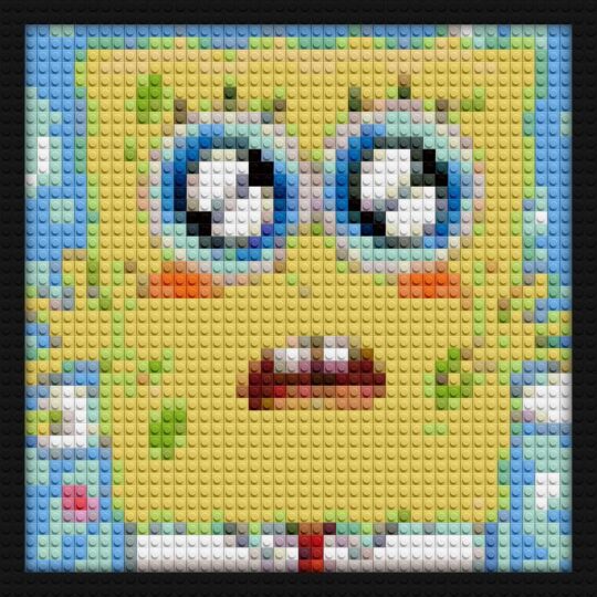 Bob Sponge lego style bricks art | Compatible with LEGO-style bricks | Pixel Brick Art