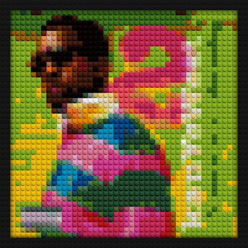 Freshmen Adjustment 2 Kanye West brick based pixel art | Compatible with LEGO-style bricks | Pixel Brick Art