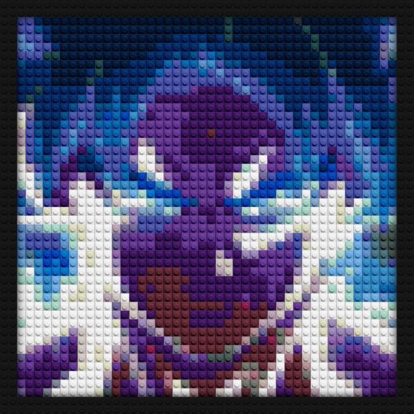 Goku Ultra Instinct brick-inspired artwork