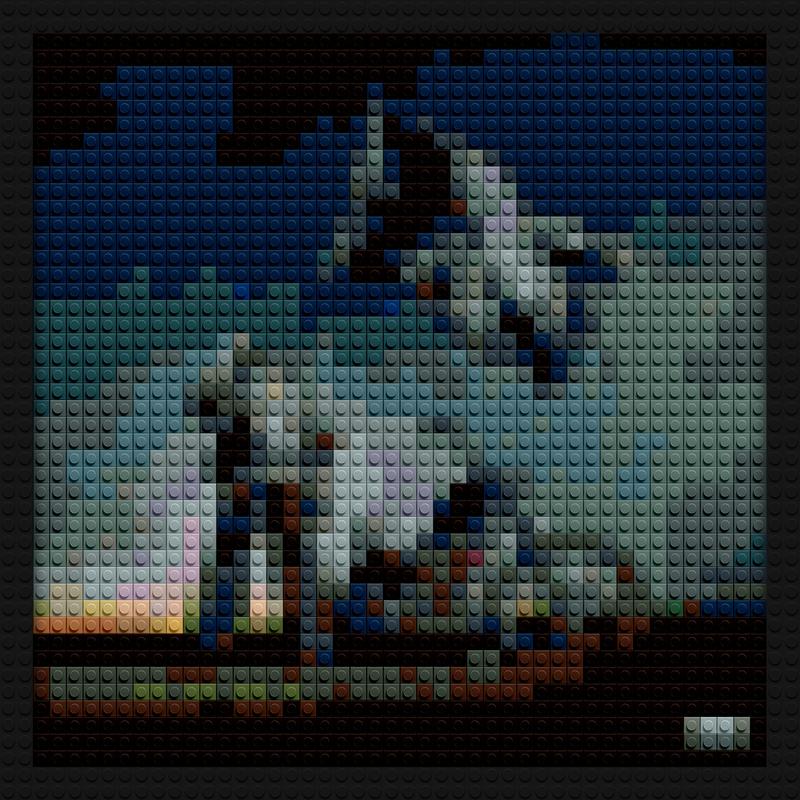HARDSTONE PSYCHO Album by Don Toliver handmade brick mosaics | Compatible with LEGO-style bricks | Pixel Brick Art