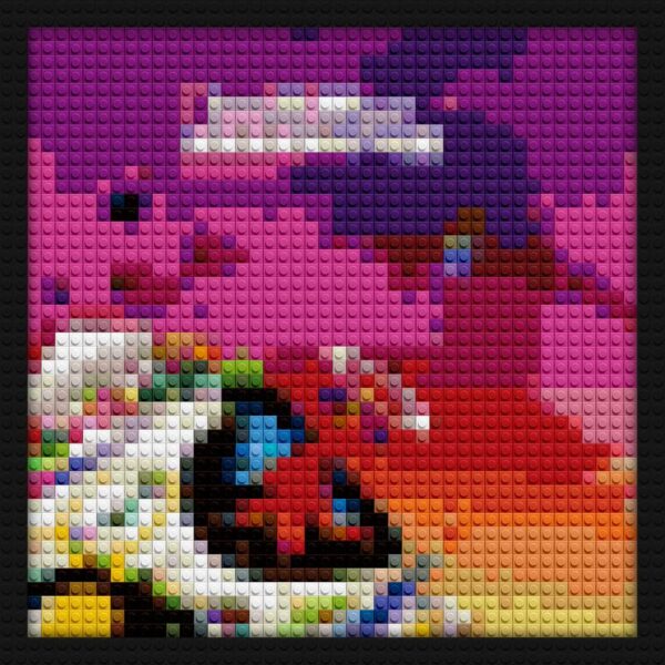 KanyeWest graduation alt cover brick mosaic art | Compatible with LEGO-style bricks | Pixel Brick Art