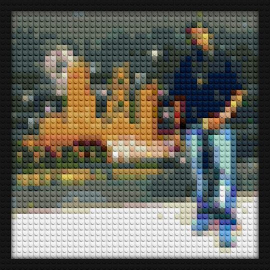 Kanye West Get Well Soon brick wall art | Compatible with LEGO-style bricks | Pixel Brick Art