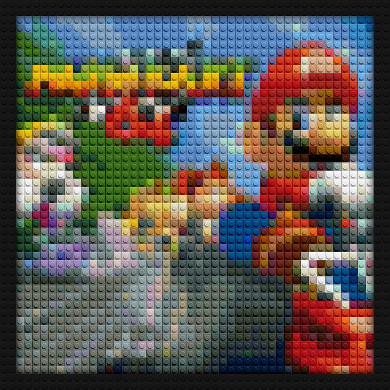 Mario Kart 64 lego style diy wall decor | Compatible with LEGO-style bricks | Pixel Brick Art