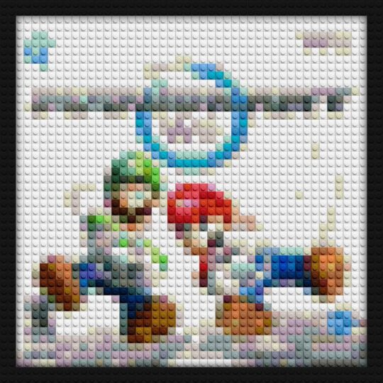 Mario Kart Wii interlocking brick mosaic | Compatible with LEGO-style bricks | Pixel Brick Art