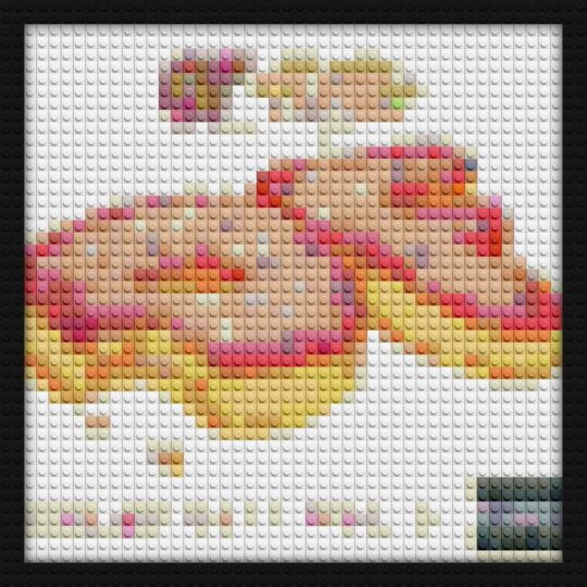 Odd Future2 Donut Album Cover block mosaic design | Compatible with LEGO-style bricks | Pixel Brick Art