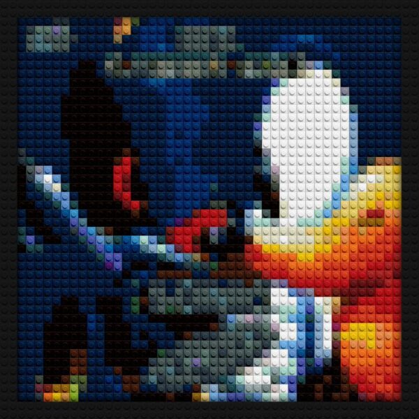 Sonic CD lego style bricks art