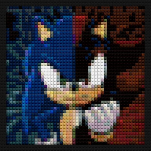 Sonic and Shadow fanart diy pop culture bricks