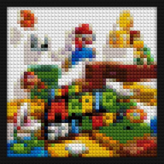 Super Mario 3D Land lego style diy wall decor | Compatible with LEGO-style bricks | Pixel Brick Art