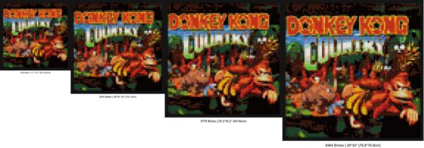 "Donkey Kong Country DIY Pixel Art Frame - Unique" brick mosaic art | Compatible with LEGO-style bricks | Pixel Brick Art