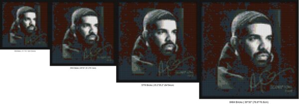 "Drake Scorpion Pixel Art Frame - Unique Wall Design" creative brick wall decor | Compatible with LEGO-style bricks | Pixel Brick Art