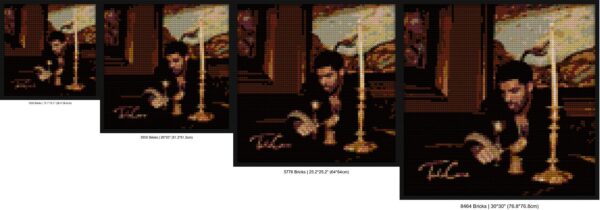 "Drake Take Care Pixel Art Frame - Unique Wall Art" interlocking brick mosaic | Compatible with LEGO-style bricks | Pixel Brick Art