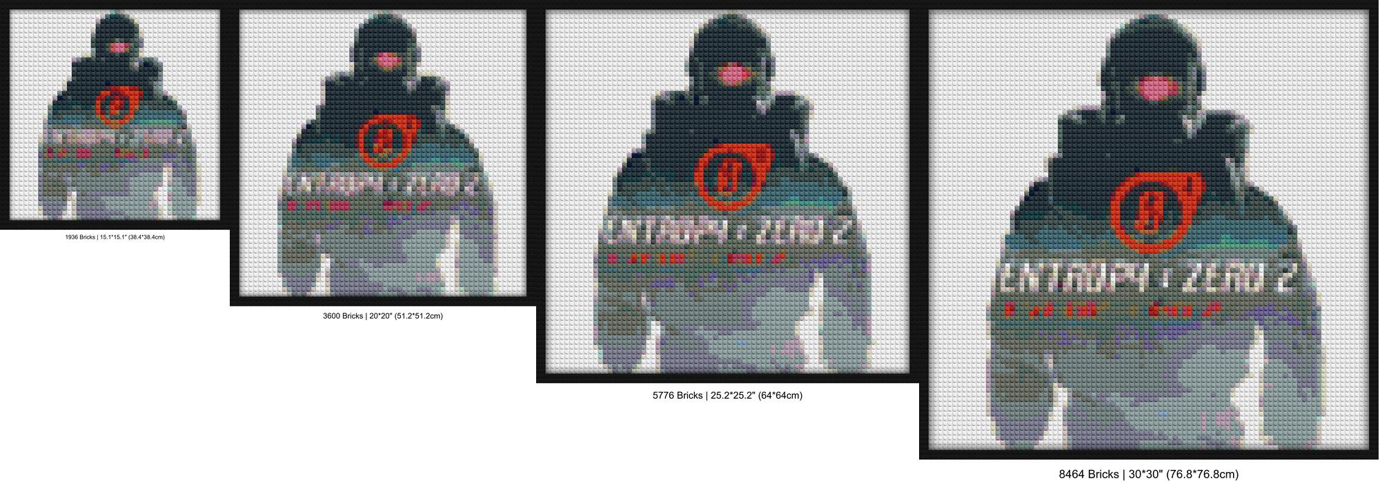 "Entropy Zero Half-Life Art Frame - Unique Wall Decor" brick wall art | Compatible with LEGO-style bricks | Pixel Brick Art