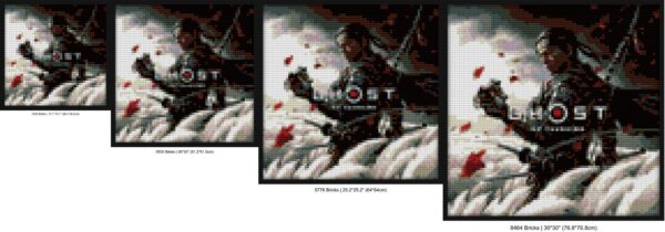 "Ghost of Tsushima Wall Art Frame - DIY Pixel Design" DIY interlocking bricks | Compatible with LEGO-style bricks | Pixel Brick Art