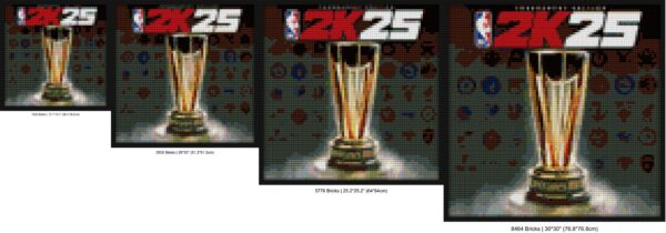 "NBA 2K25 Wall Art Frame - Unique Sports Display" handmade brick mosaics | Compatible with LEGO-style bricks | Pixel Brick Art