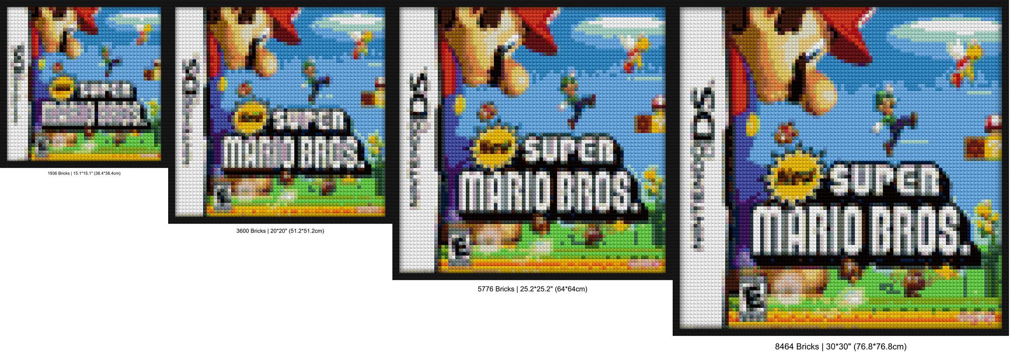 "Super Mario Nintendo DS-Inspired Art Frame Kit" custom brick canvas | Compatible with LEGO-style bricks | Pixel Brick Art