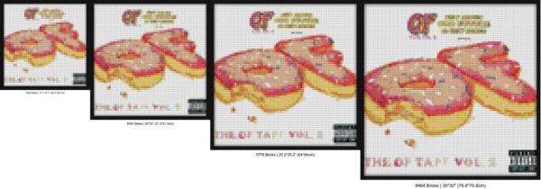 "Odd Future2 Donut Album Cover Art Frame - Unique Design" DIY pixel mosaic | Compatible with LEGO-style bricks | Pixel Brick Art