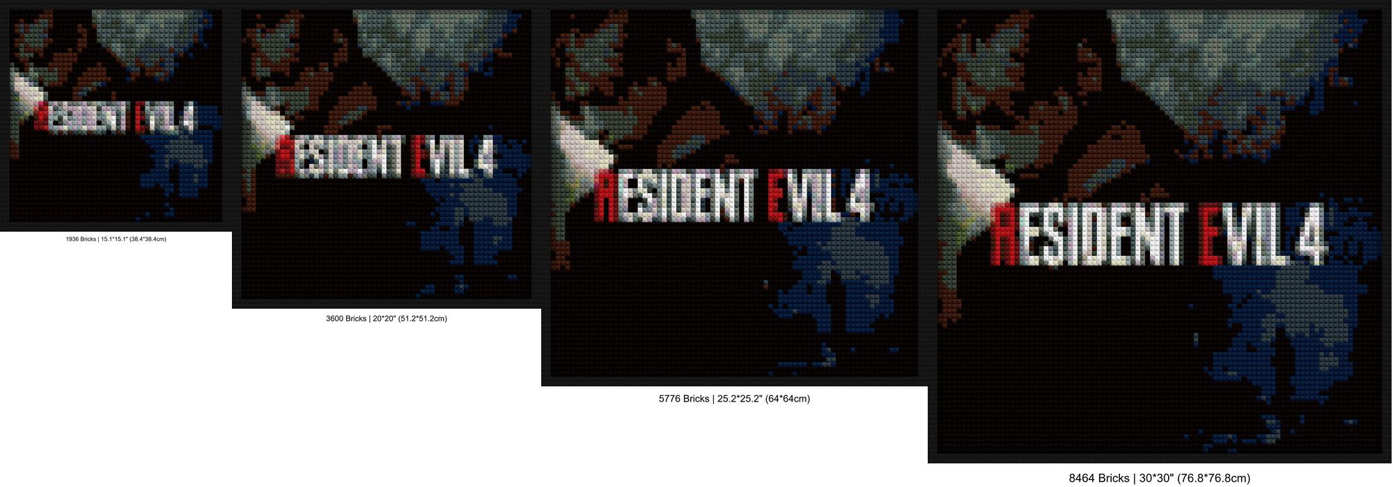 "Resident Evil 4 Art Frame - Unique Wall Decoration" pixel-style bricks | Compatible with LEGO-style bricks | Pixel Brick Art