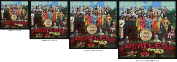 "SGT Pepper The Beatles Pixel Art Frame - Limited Edition" brick mosaic art | Compatible with LEGO-style bricks | Pixel Brick Art