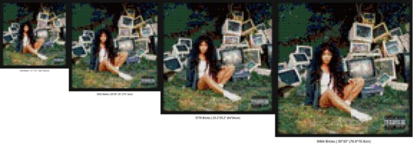 "SZA CTRL Wall Art Frame - Unique Music Decor" brick-building wall art | Compatible with LEGO-style bricks | Pixel Brick Art