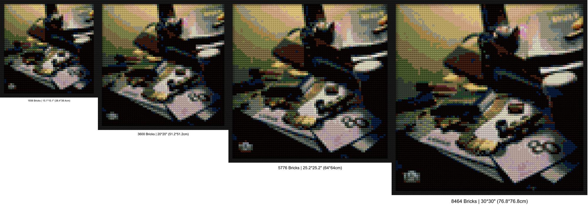 "Section 80 Album-Inspired Wall Art Frame | Kendrick" custom brick canvas | Compatible with LEGO-style bricks | Pixel Brick Art