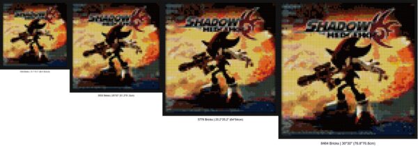 "Shadow the Hedgehog Wall Art Frame - Unique Design" interlocking brick mosaic | Compatible with LEGO-style bricks | Pixel Brick Art