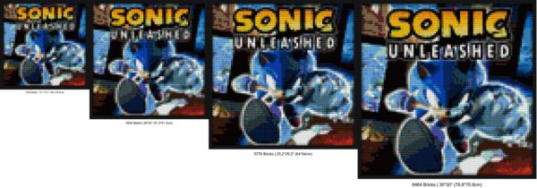 "Sonic Unleashed Wall Art Frame - DIY Craft Kit" DIY pop culture bricks | Compatible with LEGO-style bricks | Pixel Brick Art